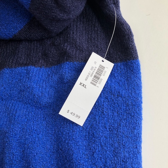 Blue, mustard, and cream color block sweater - Picture 3 of 4